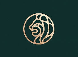 一组狮子元素的logo图形设计图片