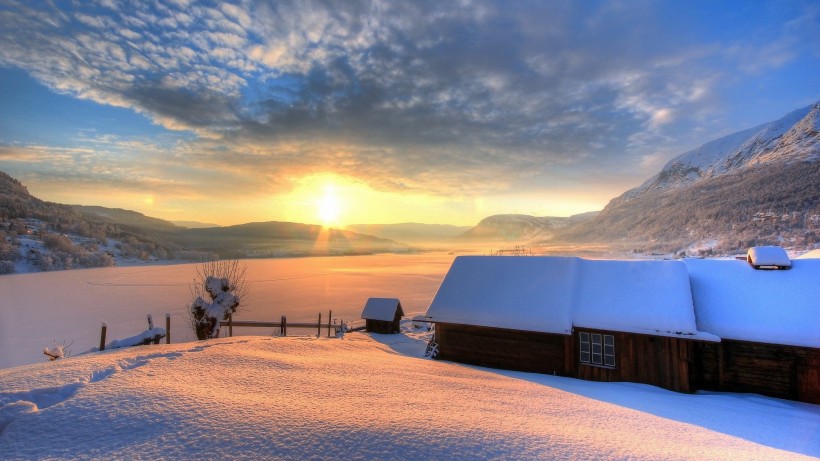 初雪唯美风景图片
