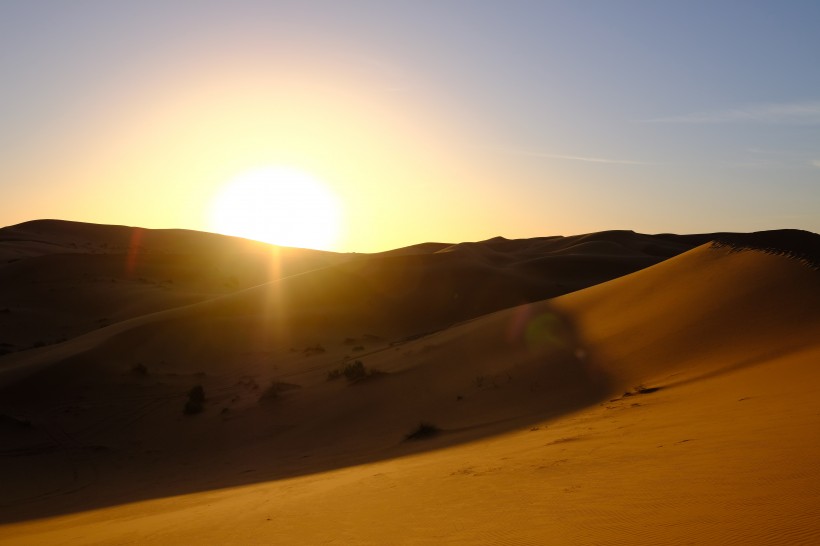 荒凉孤寂的沙漠风景图片