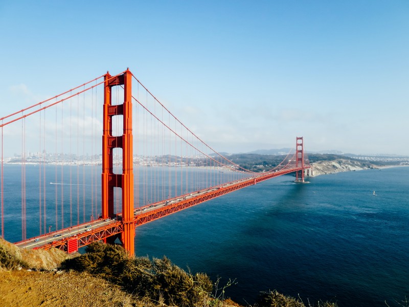 美国旧金山金门大桥建筑风景图片