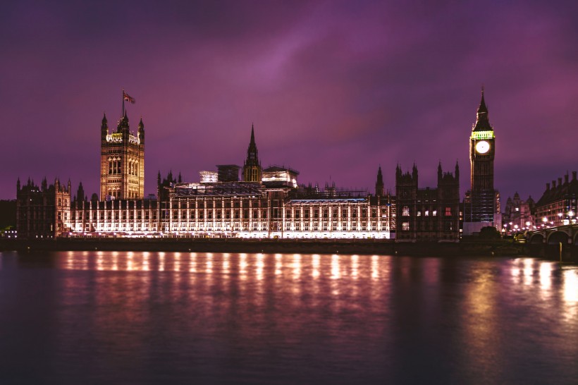 夜幕下的伦敦大本钟图片
