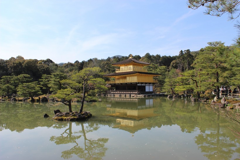 日本京都金阁寺建筑风景图片
