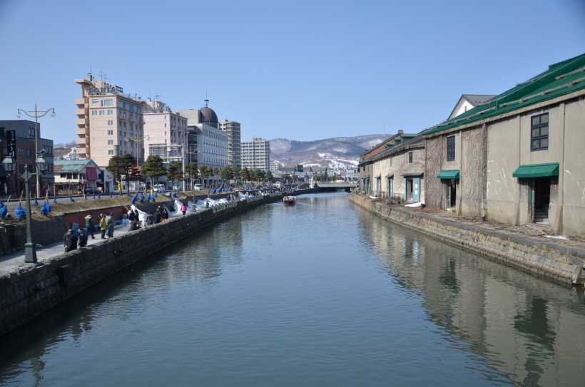 日本北海道小樽运河风景图片