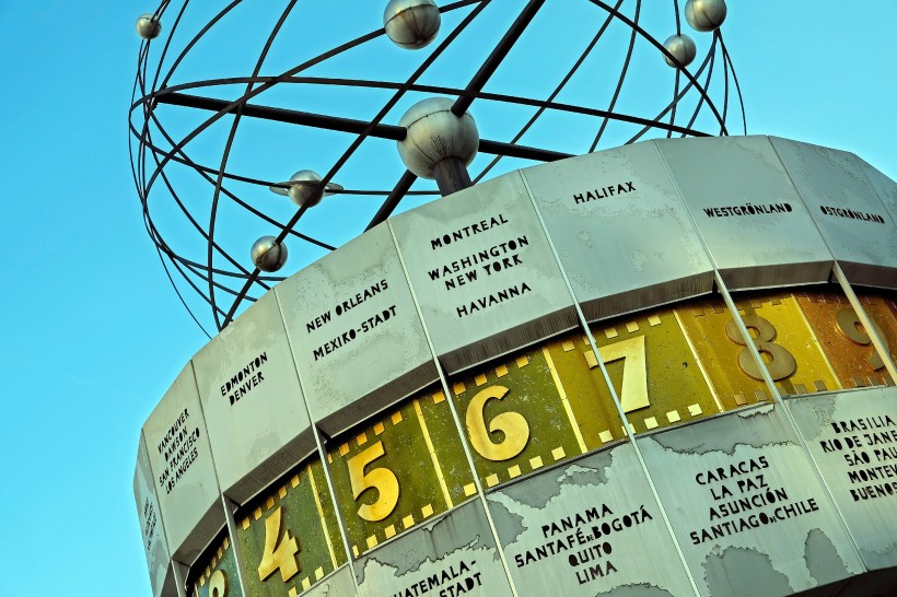 德国柏林世界时钟高清图片