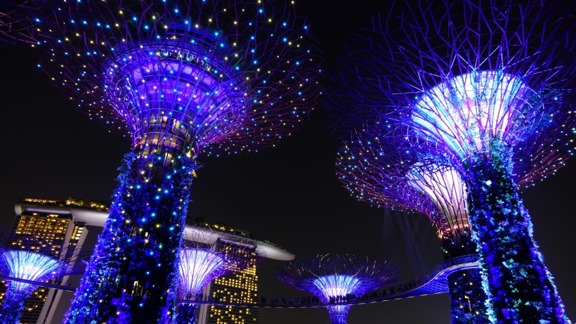 时尚耀眼的新加坡唯美夜景风景图片
