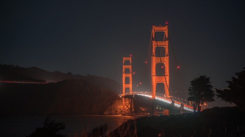 美国加利福尼亚宏伟的金门大桥建筑风景图片