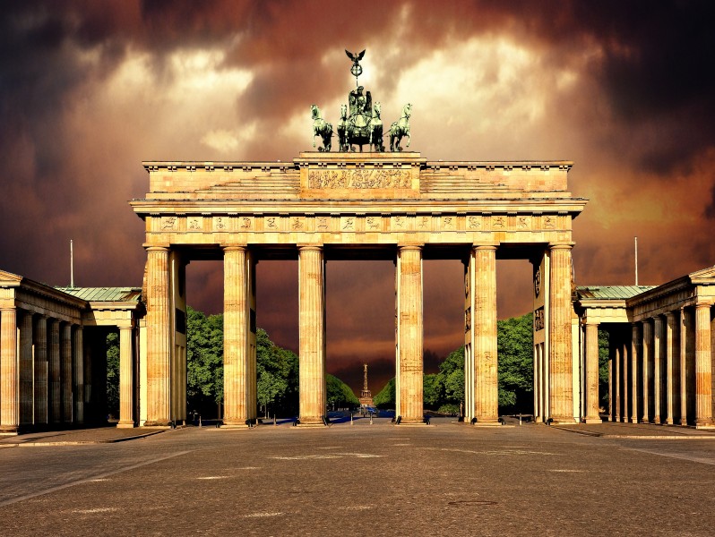 德国柏林勃兰登堡门建筑风景图片