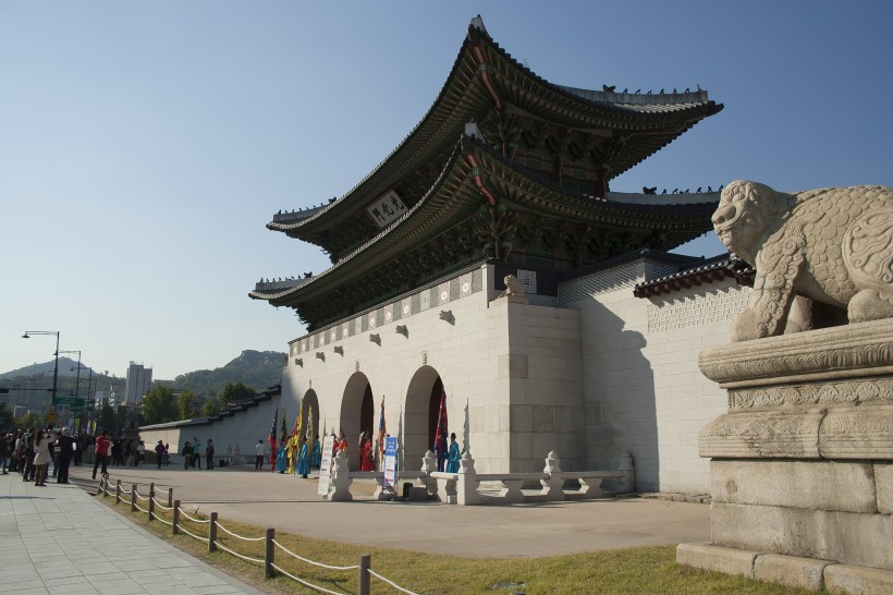 韩国景福宫恢弘建筑风景图片