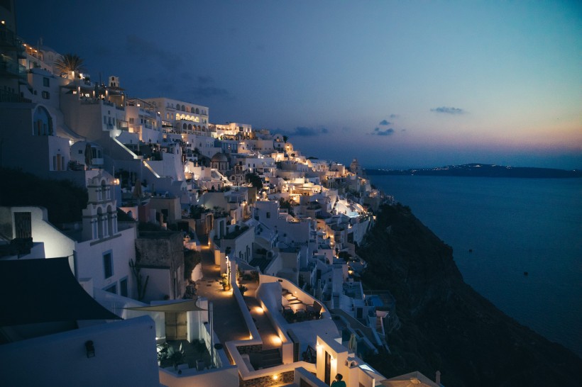 美丽的希腊圣托里尼风景图片