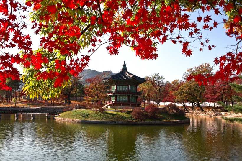 韩国首尔景福宫建筑风景图片