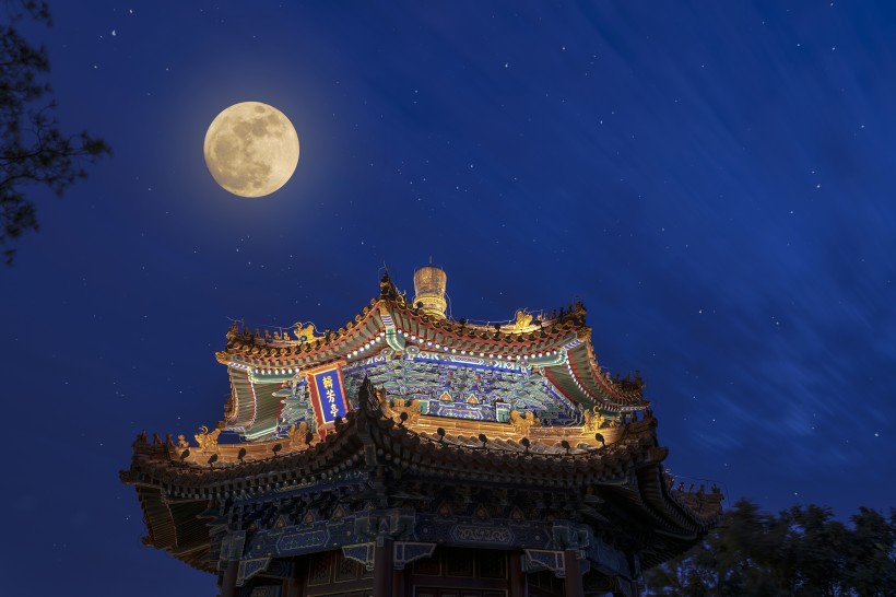 唯美的北京中秋节风景图片