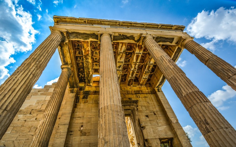 希腊雅典帕台农神庙建筑风景图片