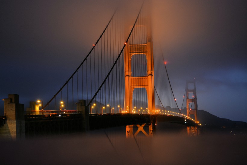 宏伟的美国金门大桥建筑风景图片