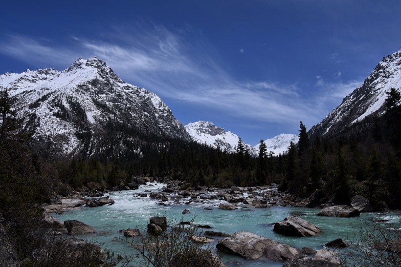 美丽的西藏然乌湖风景图片