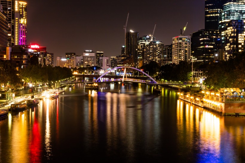 澳大利亚墨尔本城市夜景图片