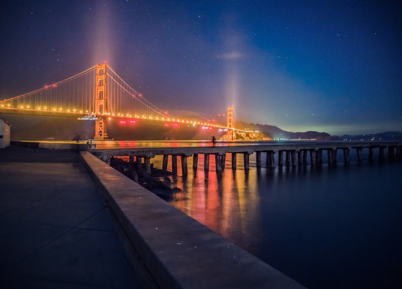 美国加利福尼亚宏伟的金门大桥建筑风景图片