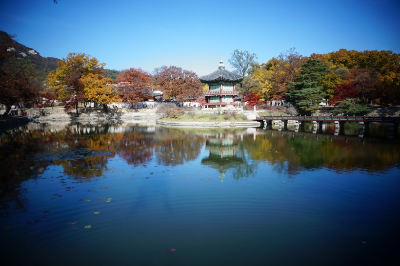 韩国景福宫恢弘建筑风景图片
