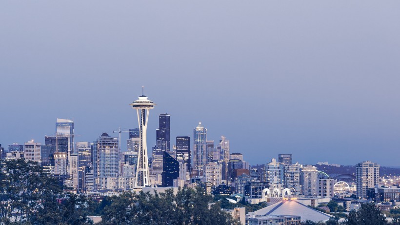美国西雅图太空针塔建筑风景图片