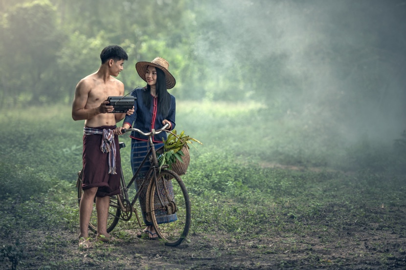 淳朴的柬埔寨人文风景图片