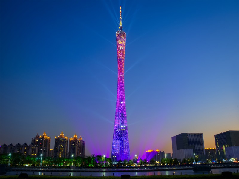 绚丽的广州塔夜景图片