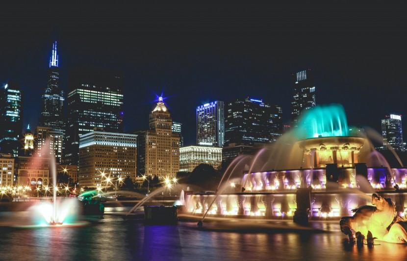 美国芝加哥白金汉喷泉图片