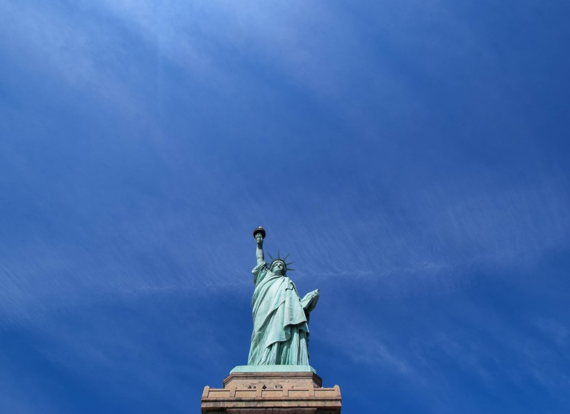 美国纽约的自由女神像图片