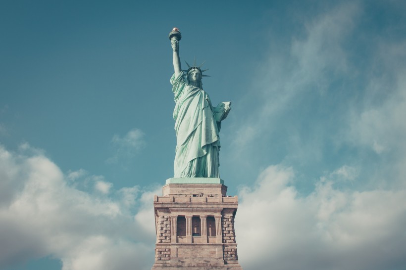 美国纽约的自由女神像图片