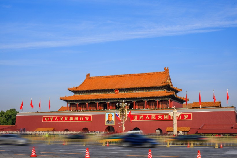 北京地标建筑雄伟的天安门建筑风景图片