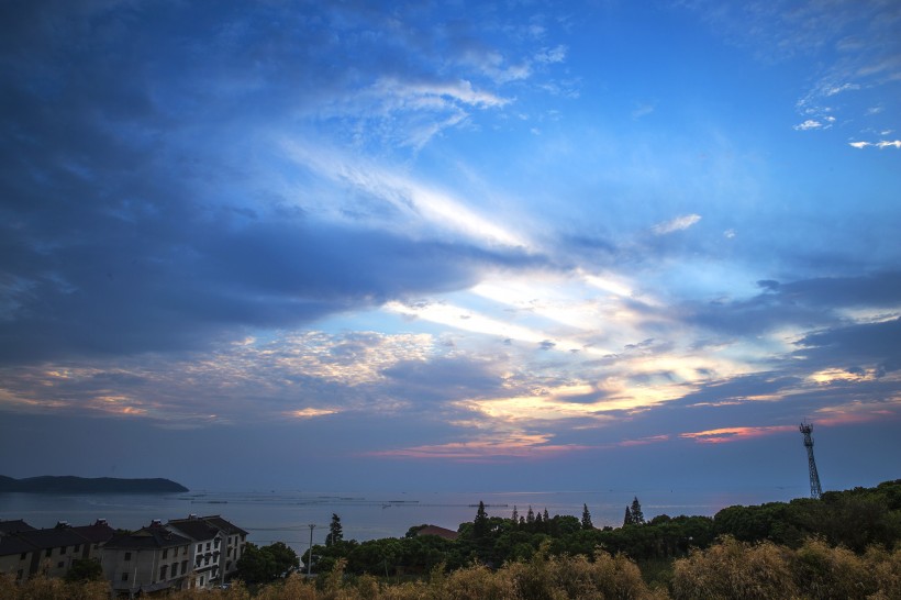 江苏太湖夕阳风景图片