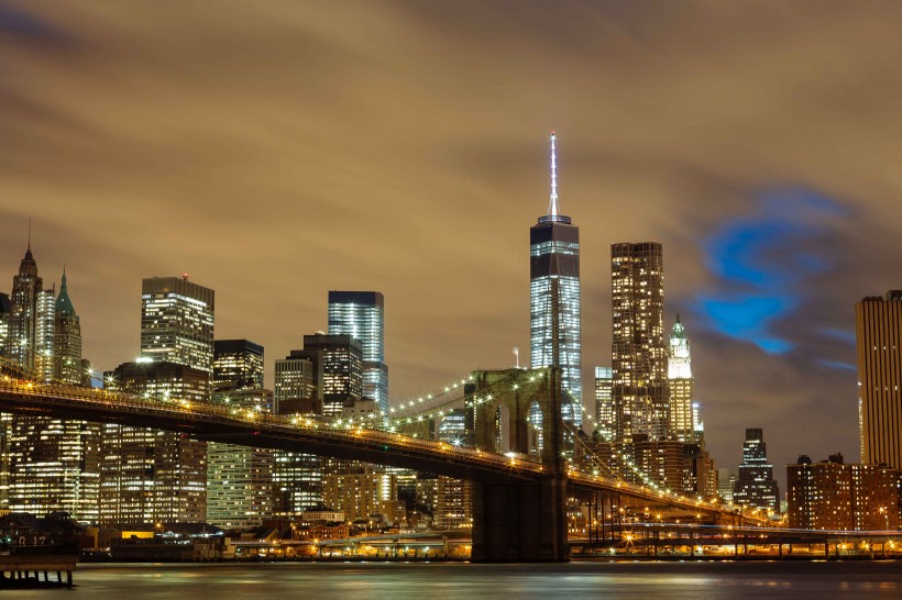 美国纽约城市夜景图片