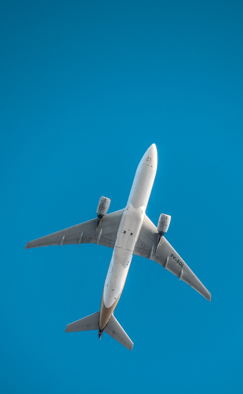 空中的客机图片