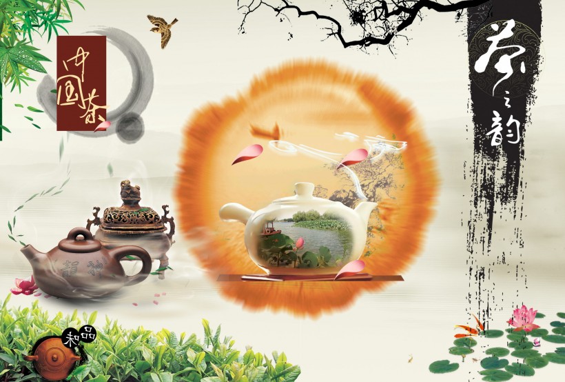 茶道中国风海报图片