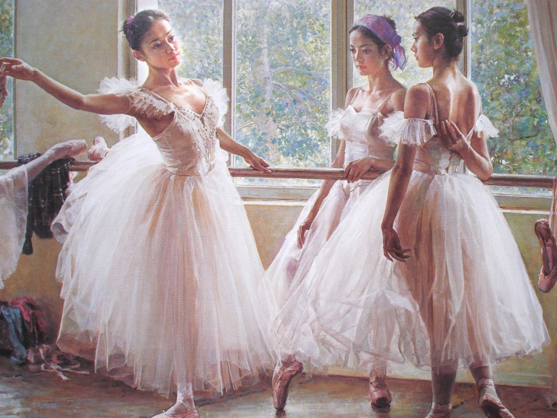 芭蕾舞者油画图片