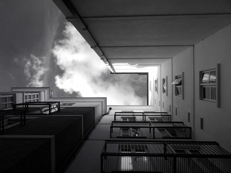 黑白建筑摄影图片