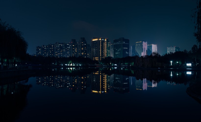 现代城市的夜景图片