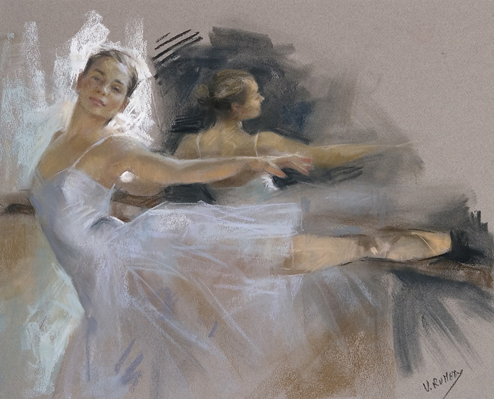 Vicente Romero Redondo油画作品芭蕾舞女孩图片