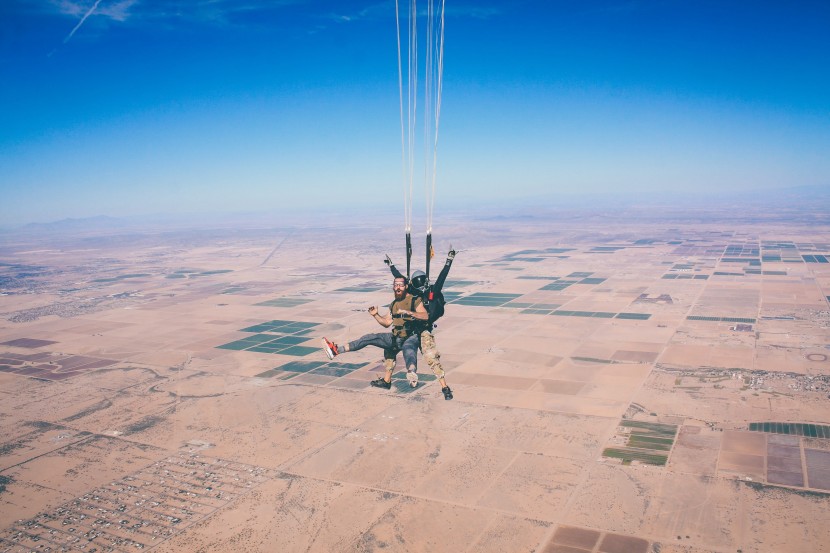 惊险刺激的跳伞图片