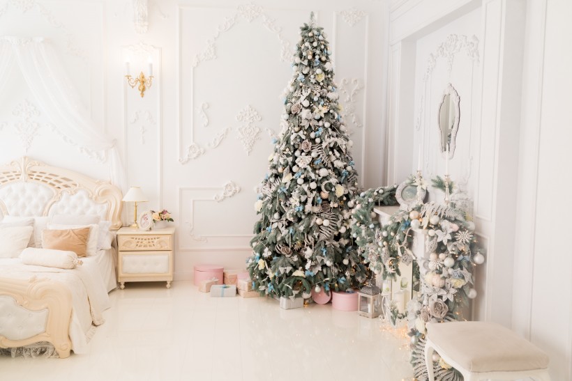 装饰精美的圣诞树图片