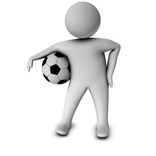 3D小人踢足球图片(500px小图)