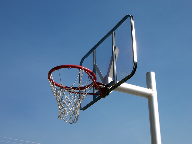 篮球架上的篮球框图片
