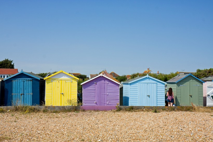 彩色沙滩小屋图片