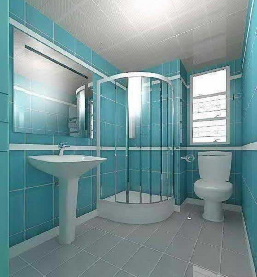 清新蓝色系卫生间设计图片