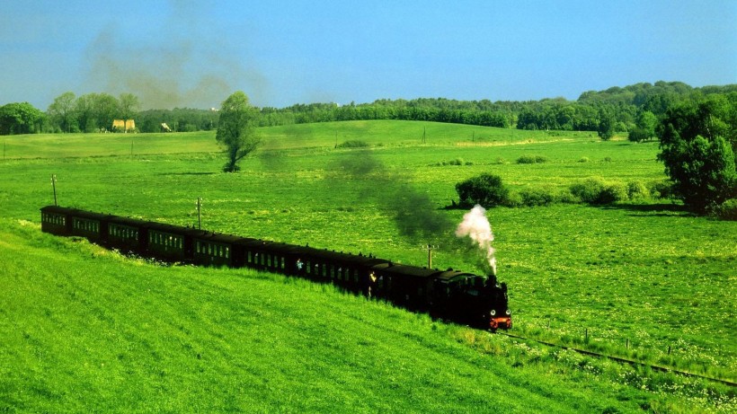复古蒸汽火车图片