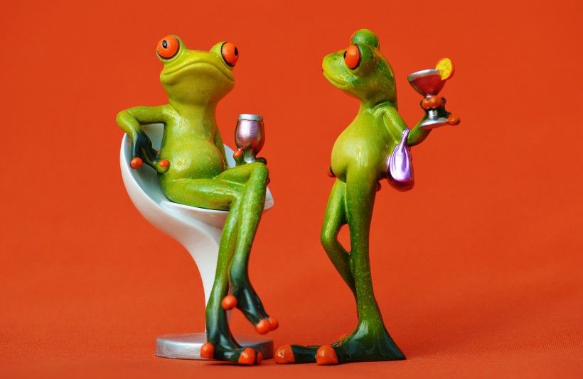 有趣的青蛙情侣摆件图片