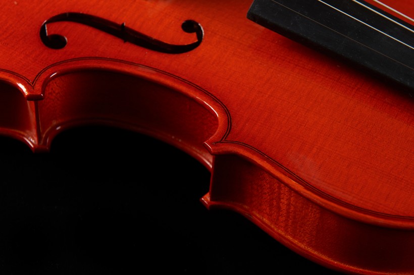 橘红色优雅的小提琴图片