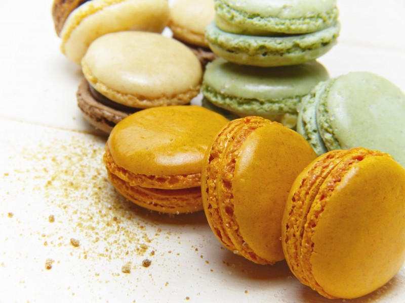 法式甜点彩色小圆饼马卡龙图片