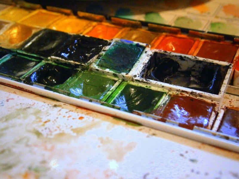 水彩颜料盒图片