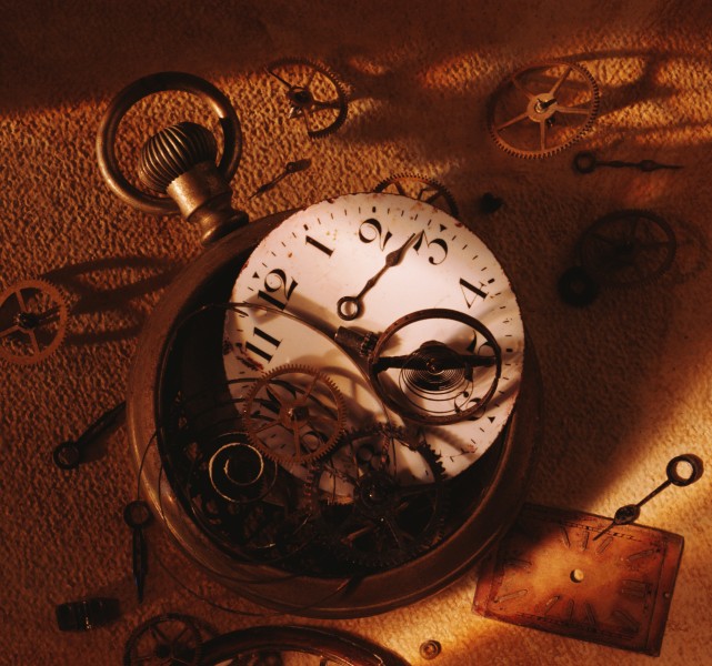 古老的钟表指南针图片