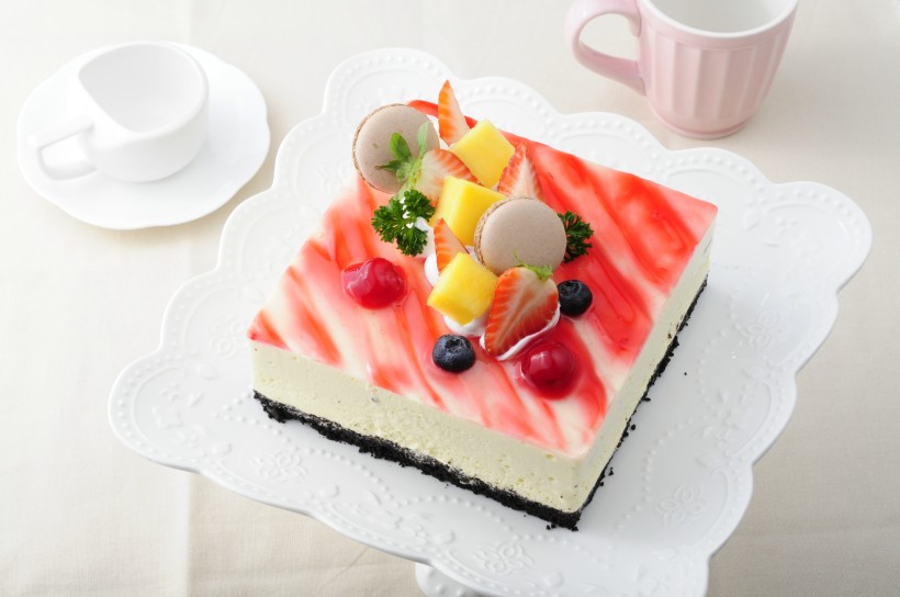 香甜美味的水果蛋糕图片