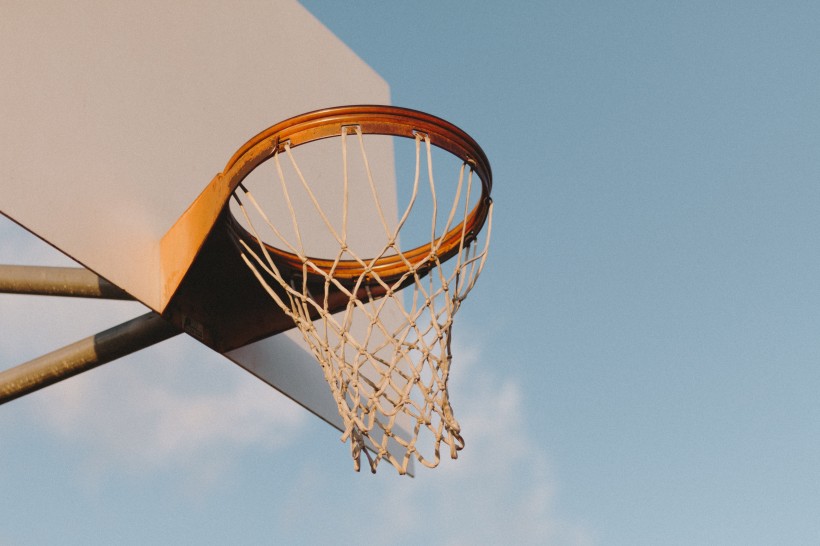 篮球架上的篮球框图片